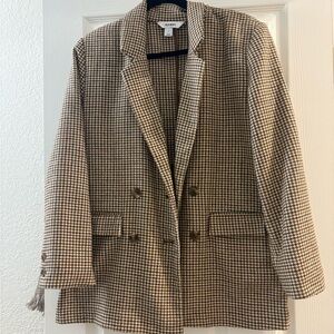 Old Navy Brown and Cream Houndstooth Blazer